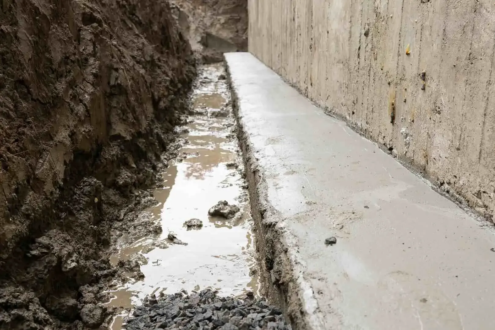 Dräneringsdetaljer och markarbete från uppdrag i Göteborg