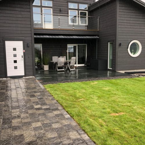 Stenläggning vid dräneringsarbete i Göteborg